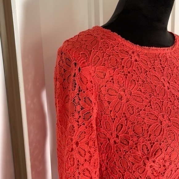 Moulinette Souers Anthropologie lace side zip peplum top size 2 - Picture 5 of 15